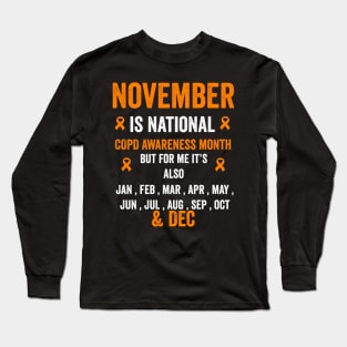 Chronic obstructive pulmonary disease - COPD awareness month - November awareness month Long Sleeve T-Shirt